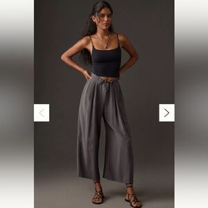 Anthropologie Wide-Leg Bungee Pants in Brown